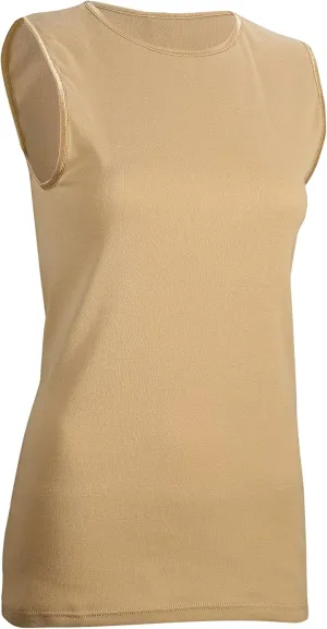 Rosette Womens Sleeveless Undershirt - Cotton  High Neck, Full shoulder design