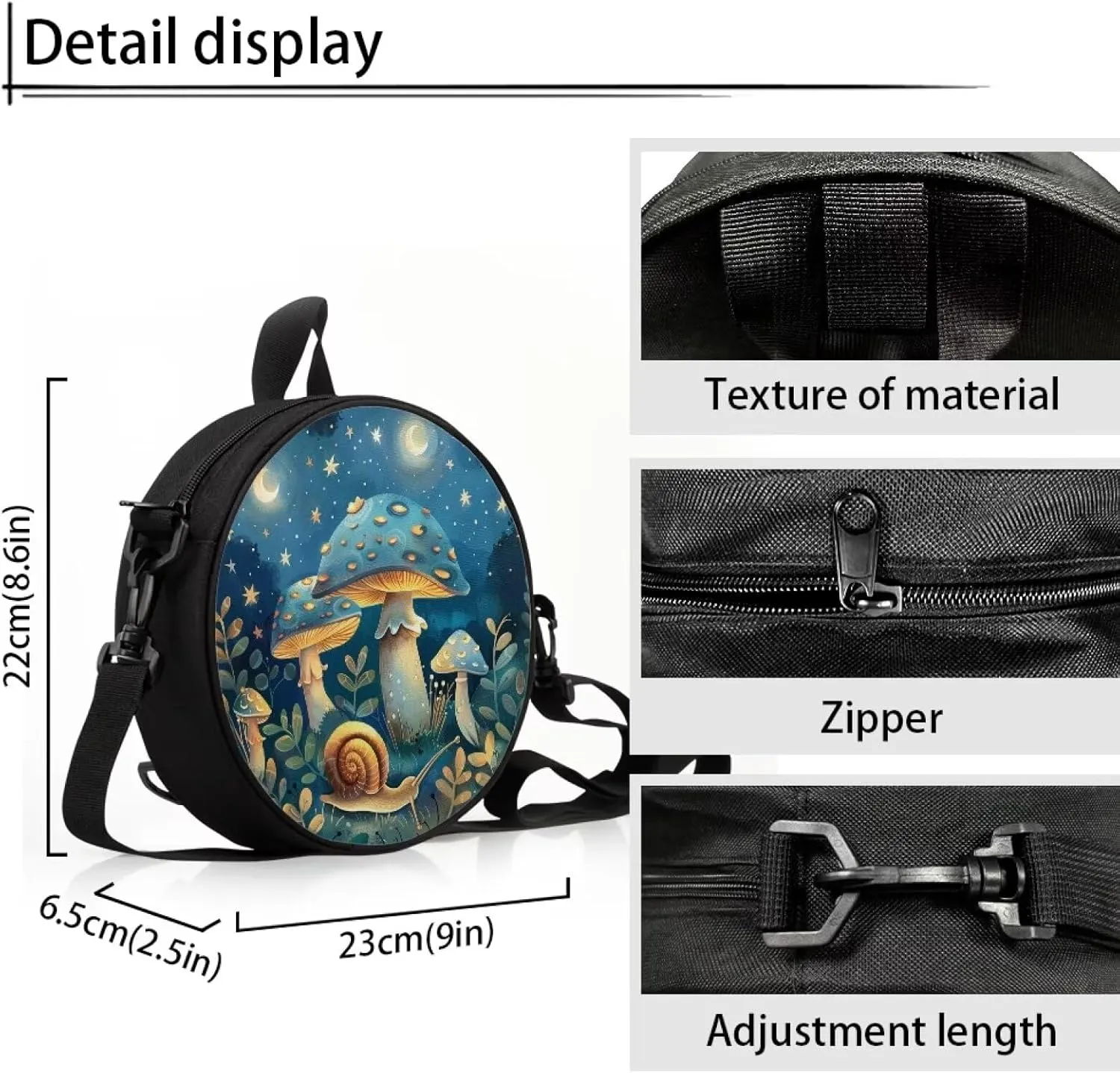 Round Crossbody Bag for Women Fashion Sling Bag for Teen Girls Messenger Bag Lightweight Phone Bag