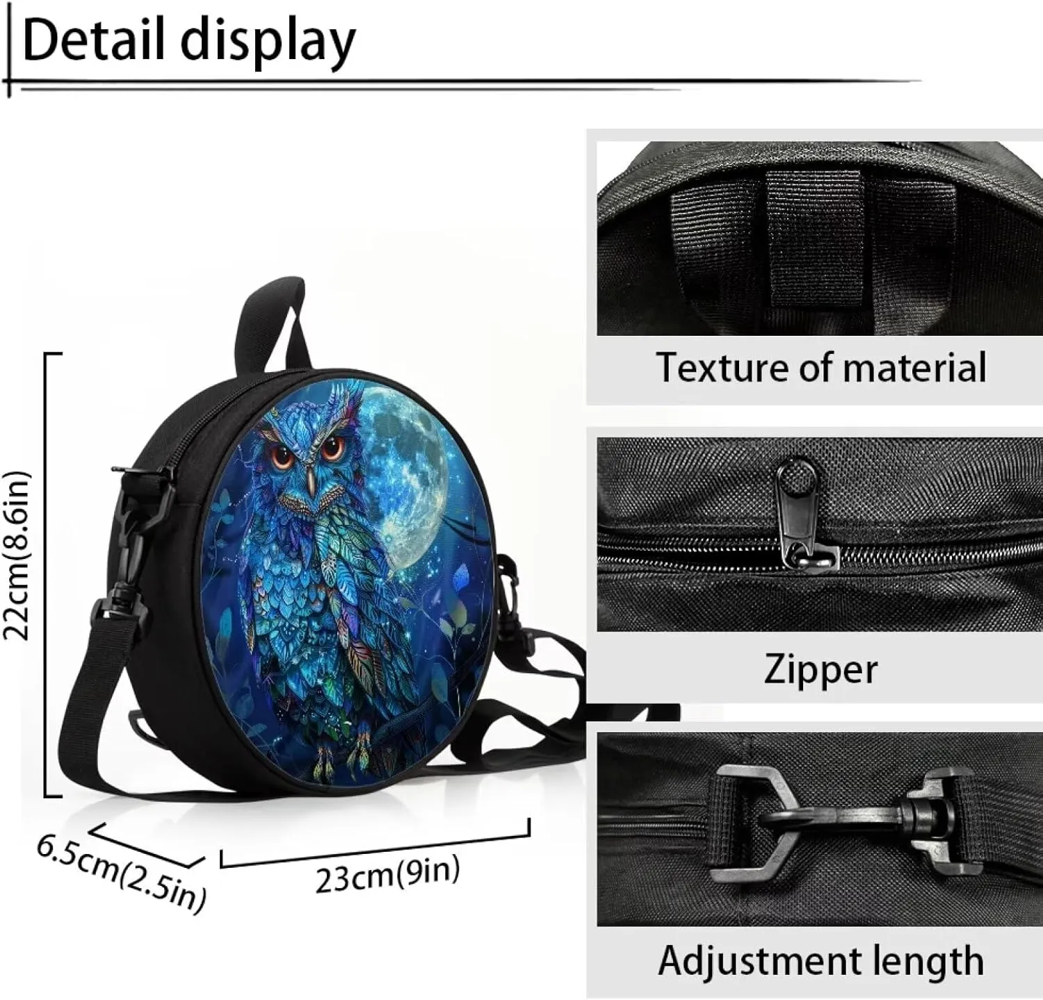 Round Crossbody Bag for Women Fashion Sling Bag for Teen Girls Messenger Bag Lightweight Phone Bag
