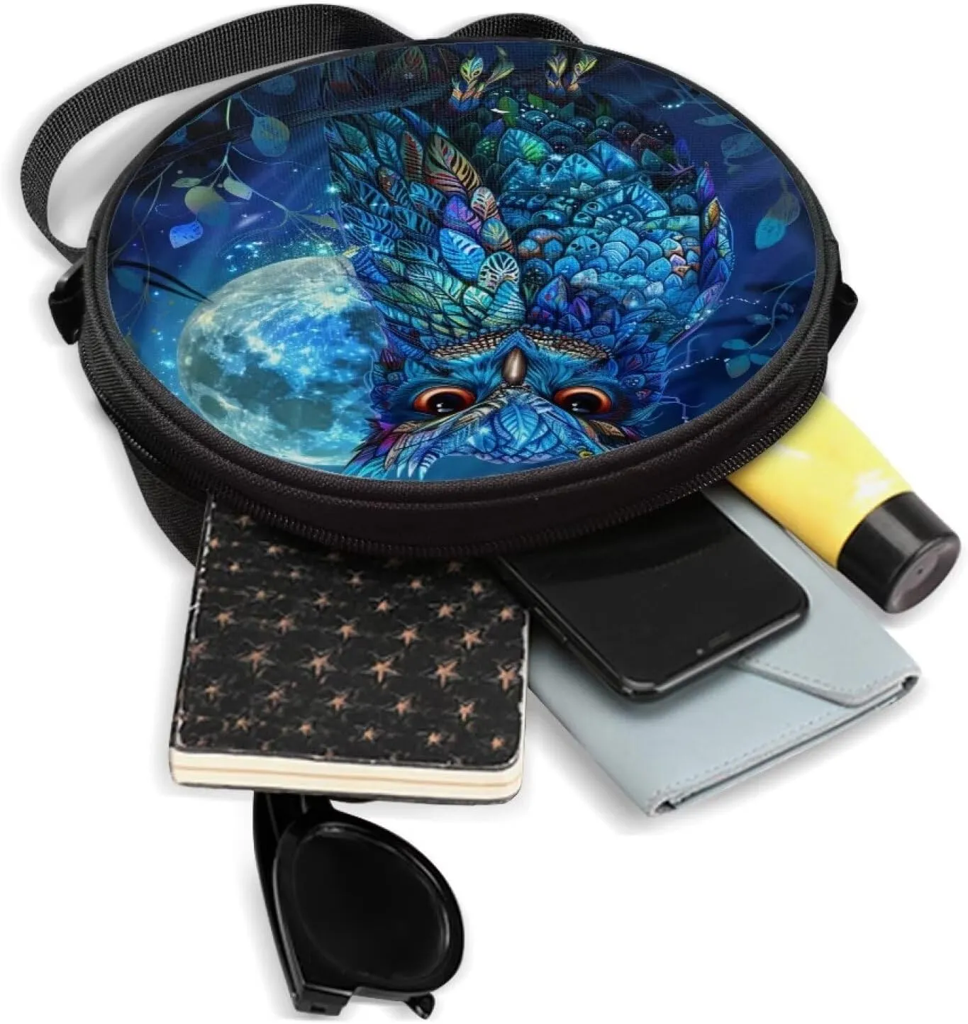 Round Crossbody Bag for Women Fashion Sling Bag for Teen Girls Messenger Bag Lightweight Phone Bag