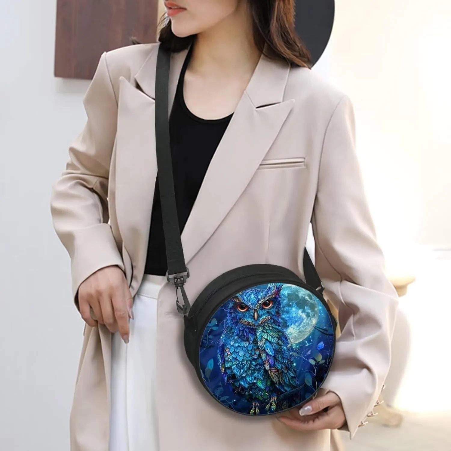Round Crossbody Bag for Women Fashion Sling Bag for Teen Girls Messenger Bag Lightweight Phone Bag