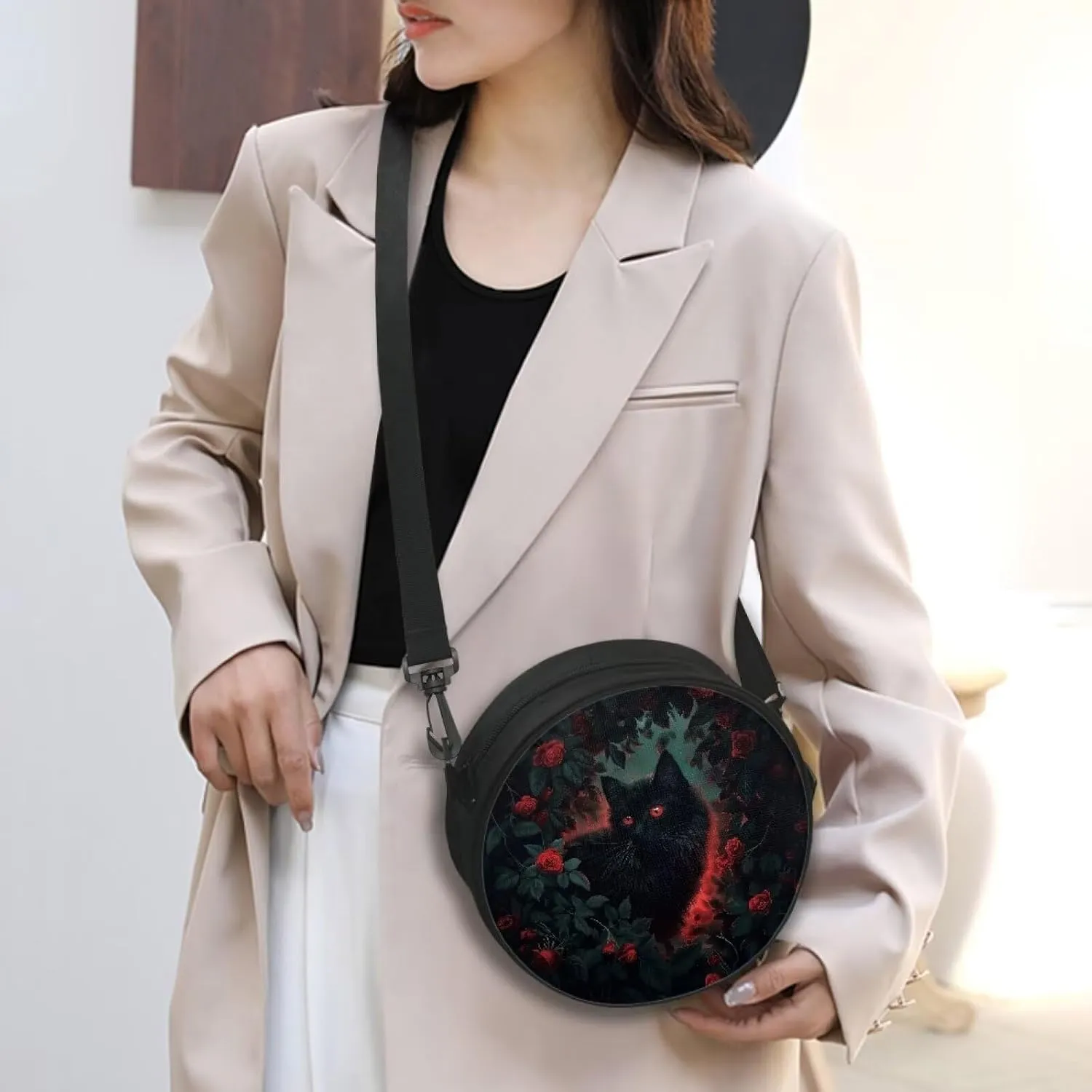 Round Crossbody Bag for Women Fashion Sling Bag for Teen Girls Messenger Bag Lightweight Phone Bag