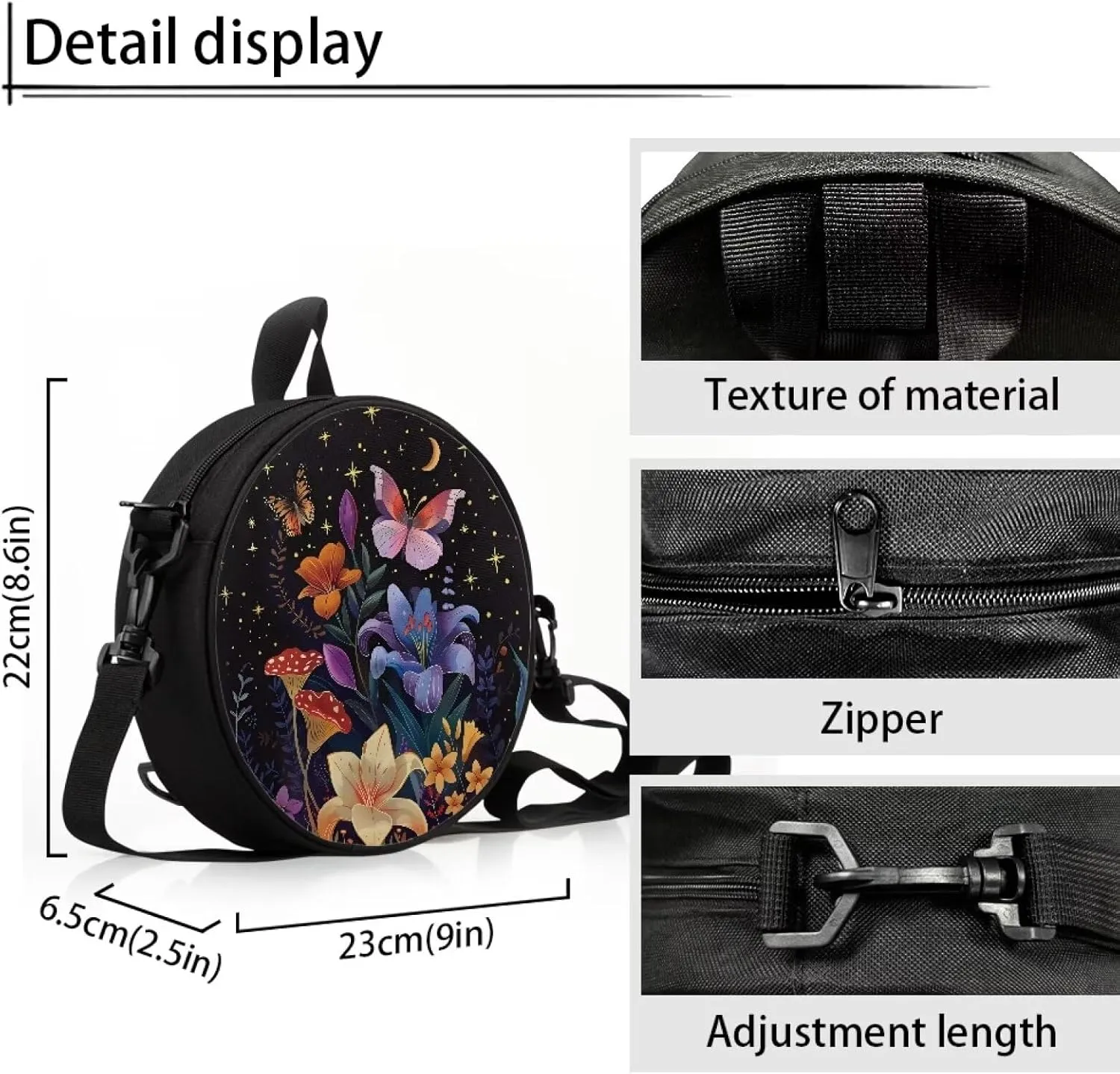 Round Crossbody Bag for Women Fashion Sling Bag for Teen Girls Messenger Bag Lightweight Phone Bag