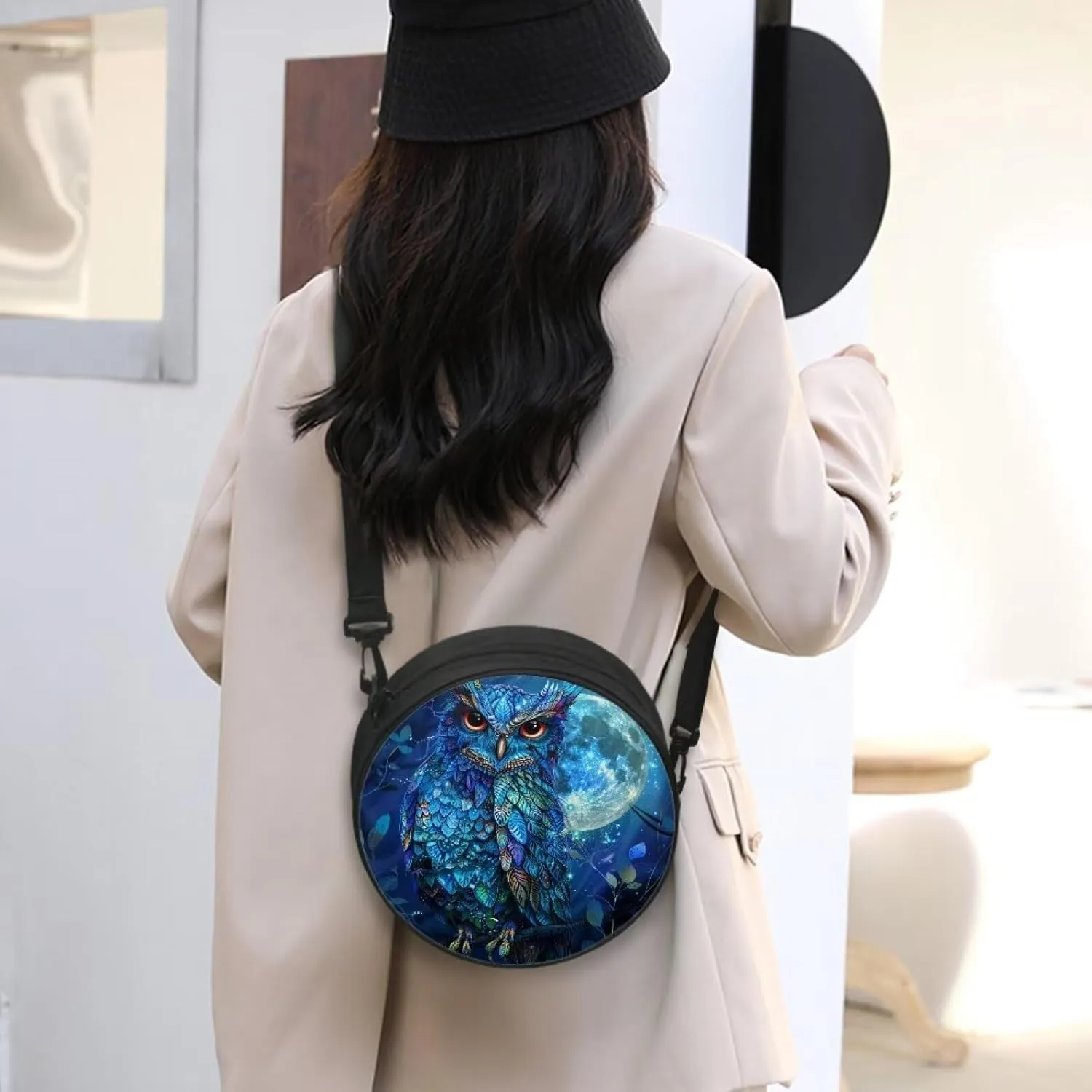 Round Crossbody Bag for Women Fashion Sling Bag for Teen Girls Messenger Bag Lightweight Phone Bag