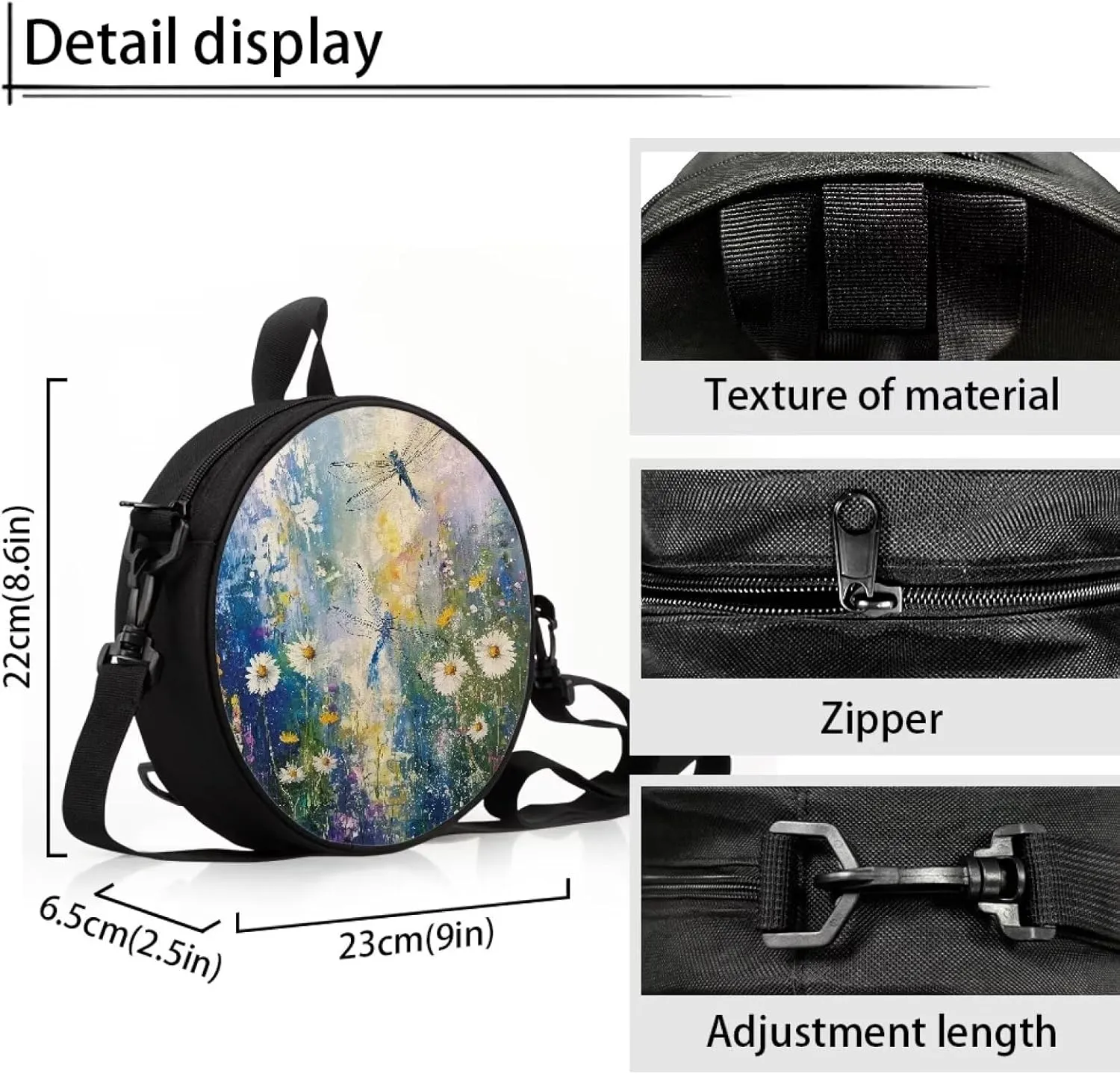 Round Crossbody Bag for Women Fashion Sling Bag for Teen Girls Messenger Bag Lightweight Phone Bag