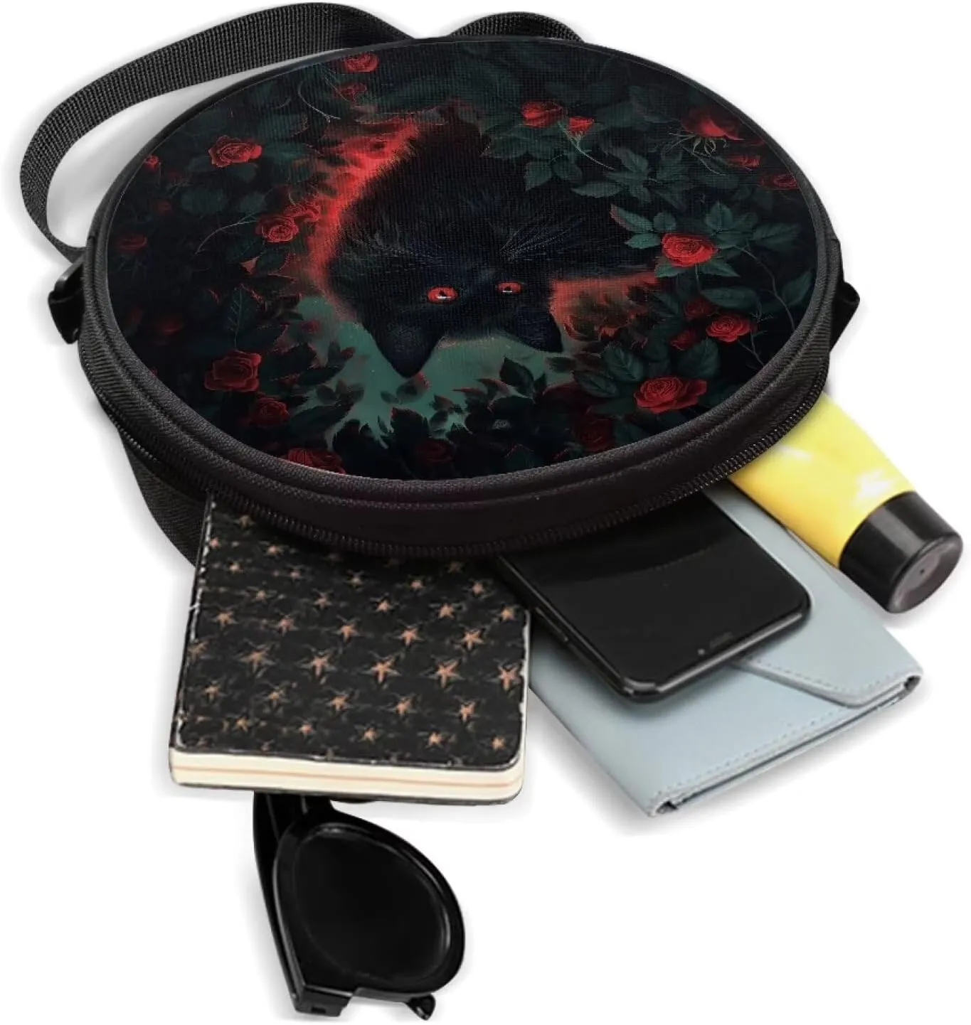 Round Crossbody Bag for Women Fashion Sling Bag for Teen Girls Messenger Bag Lightweight Phone Bag