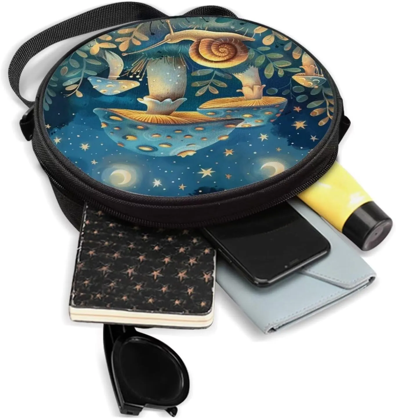 Round Crossbody Bag for Women Fashion Sling Bag for Teen Girls Messenger Bag Lightweight Phone Bag