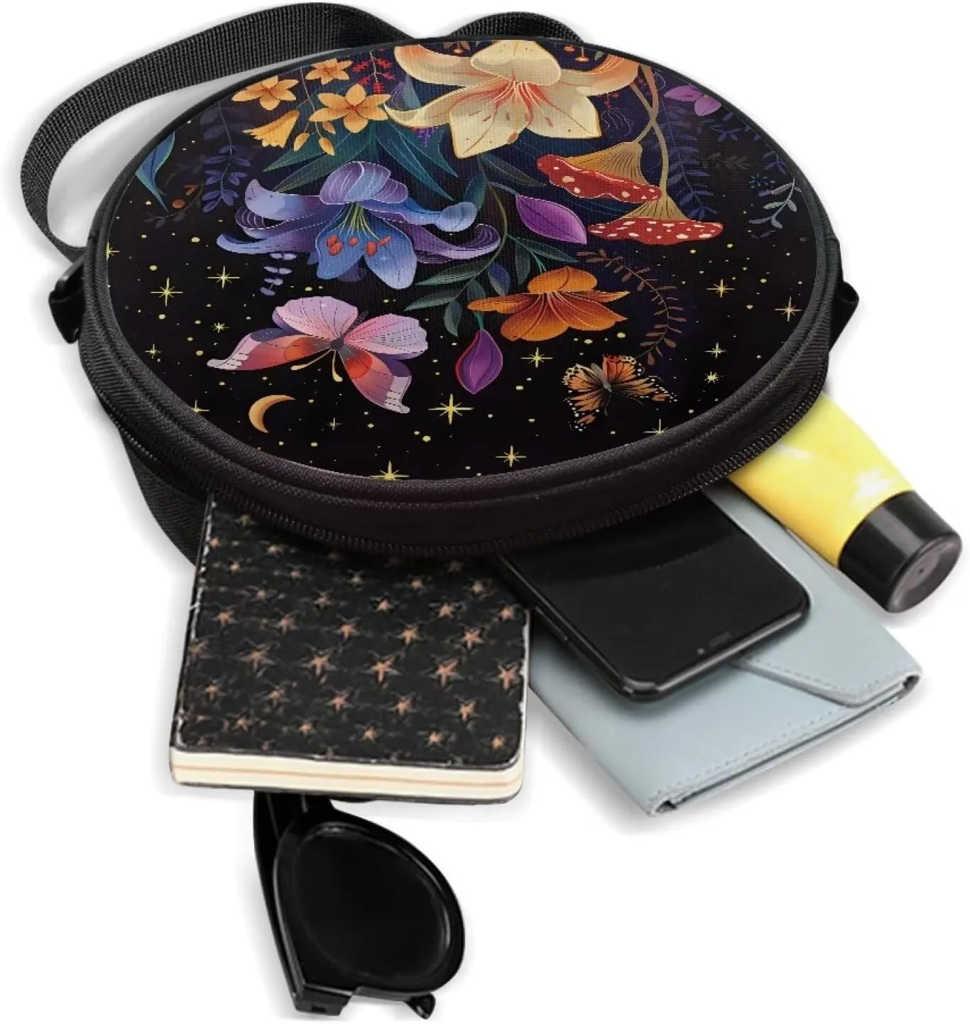 Round Crossbody Bag for Women Fashion Sling Bag for Teen Girls Messenger Bag Lightweight Phone Bag