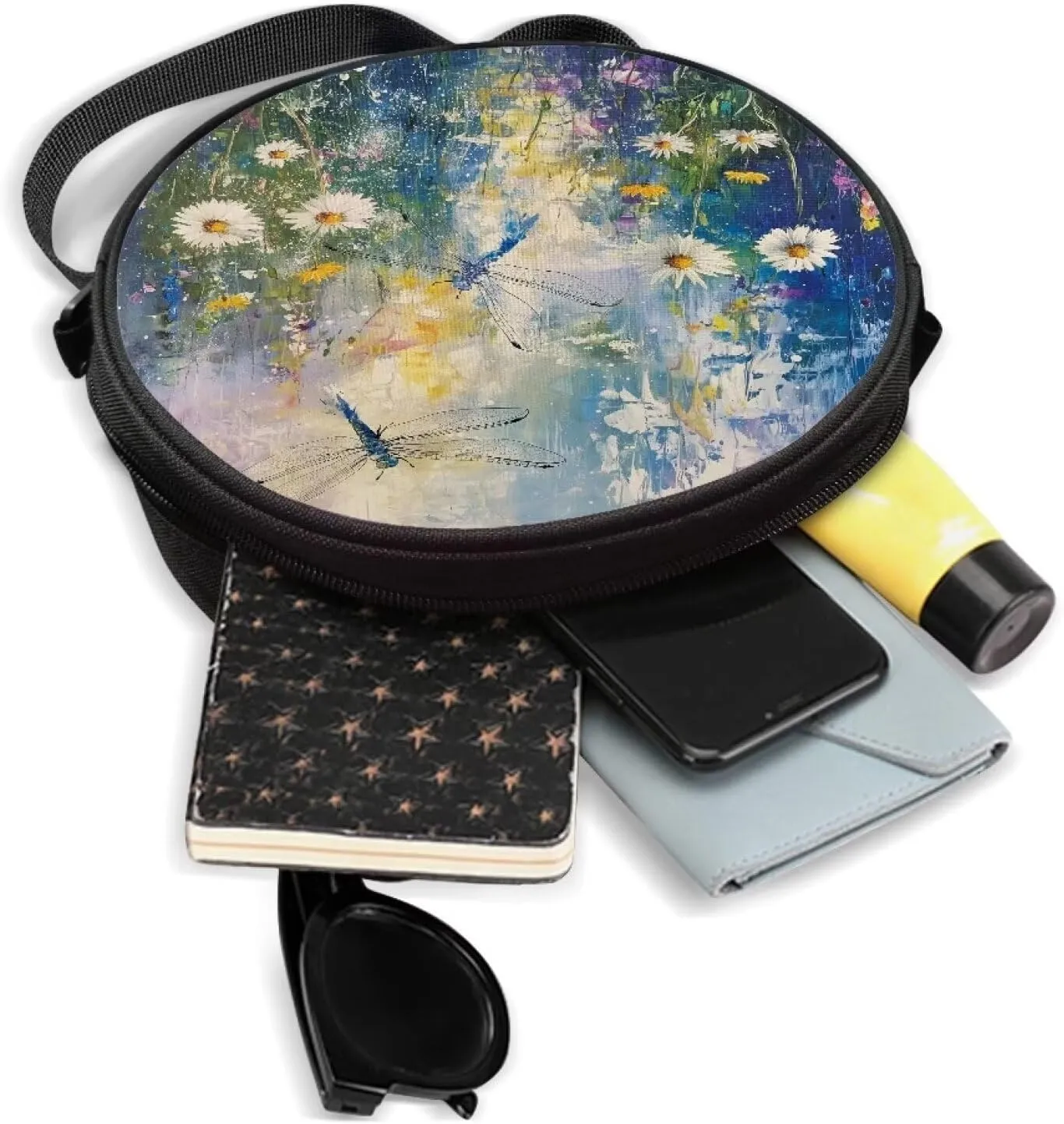 Round Crossbody Bag for Women Fashion Sling Bag for Teen Girls Messenger Bag Lightweight Phone Bag