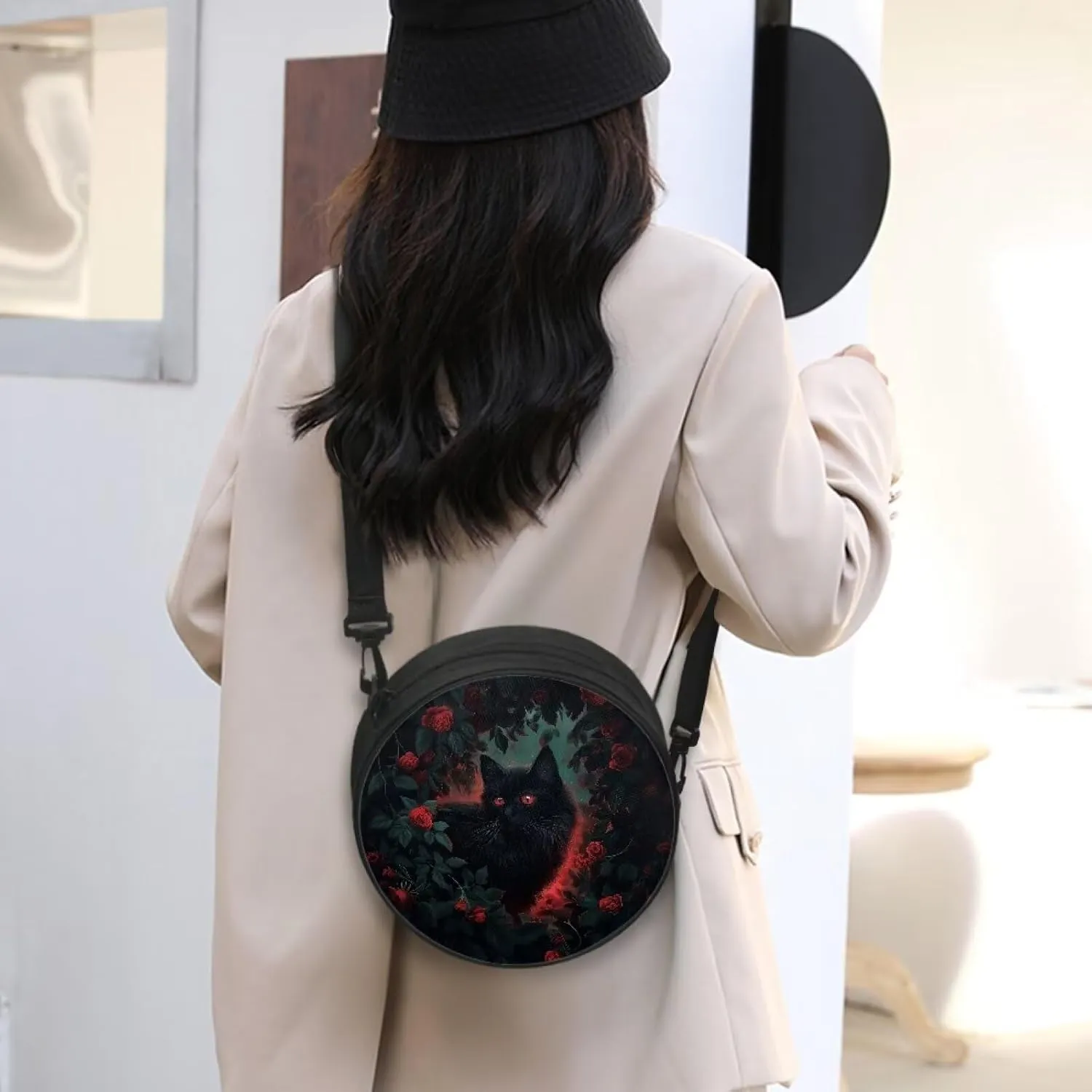 Round Crossbody Bag for Women Fashion Sling Bag for Teen Girls Messenger Bag Lightweight Phone Bag
