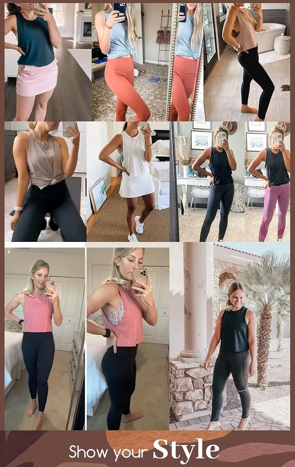 Sanutch High Neck Crop Top Workout Shirts Cropped Muscle Tank for Women