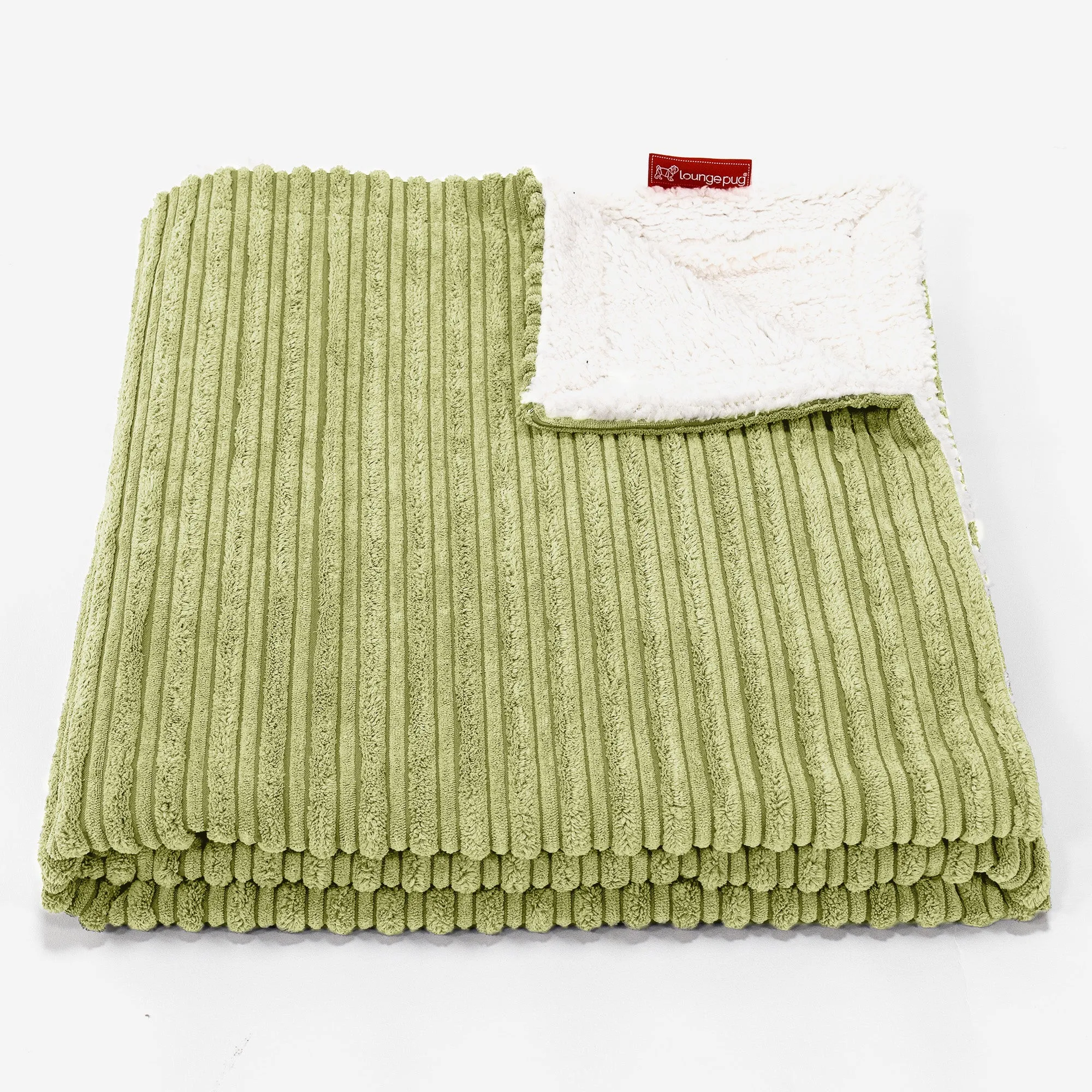 Sherpa Throw / Blanket - Cord Lime Green