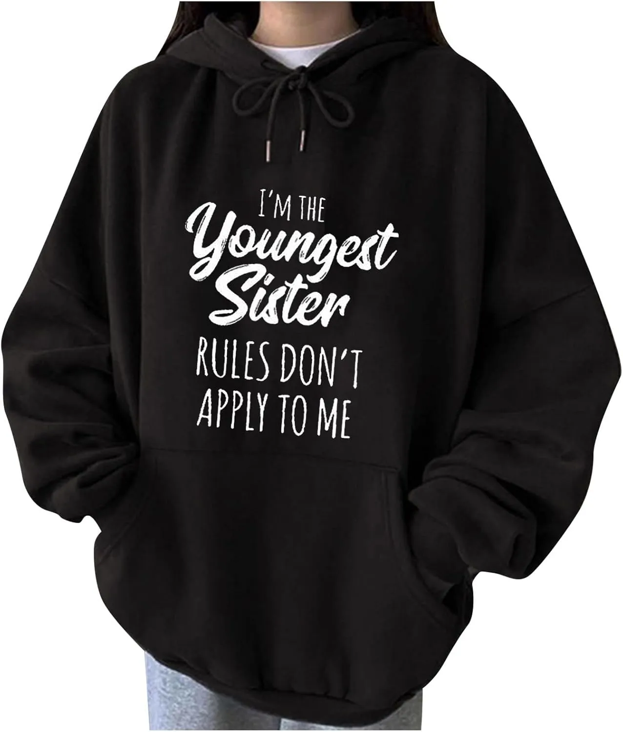 SMIDOW recent orders placed by me on amazon Women's Yes I'm Cold Me 24:7 Oversized Y2K Hoodies Fleece Pullover Tops Funny Letter Print Hip Hop Sweatshirt blanket hoodie Black 2X