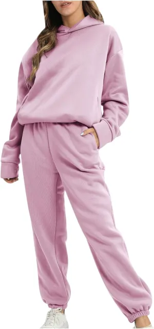 SMIDOW Sweatshirt Sets for Women Hoodie Sweatshirt Matching Sweatpants Lounge Set Fashion Loungewear Y2K Clothes