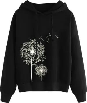SMIDOW Women's Casual Hooded Sweatshirts 2023 Fall Fashion Clothes Fleece Fall Teen Girl Y2K Hoodies Pullover Tops