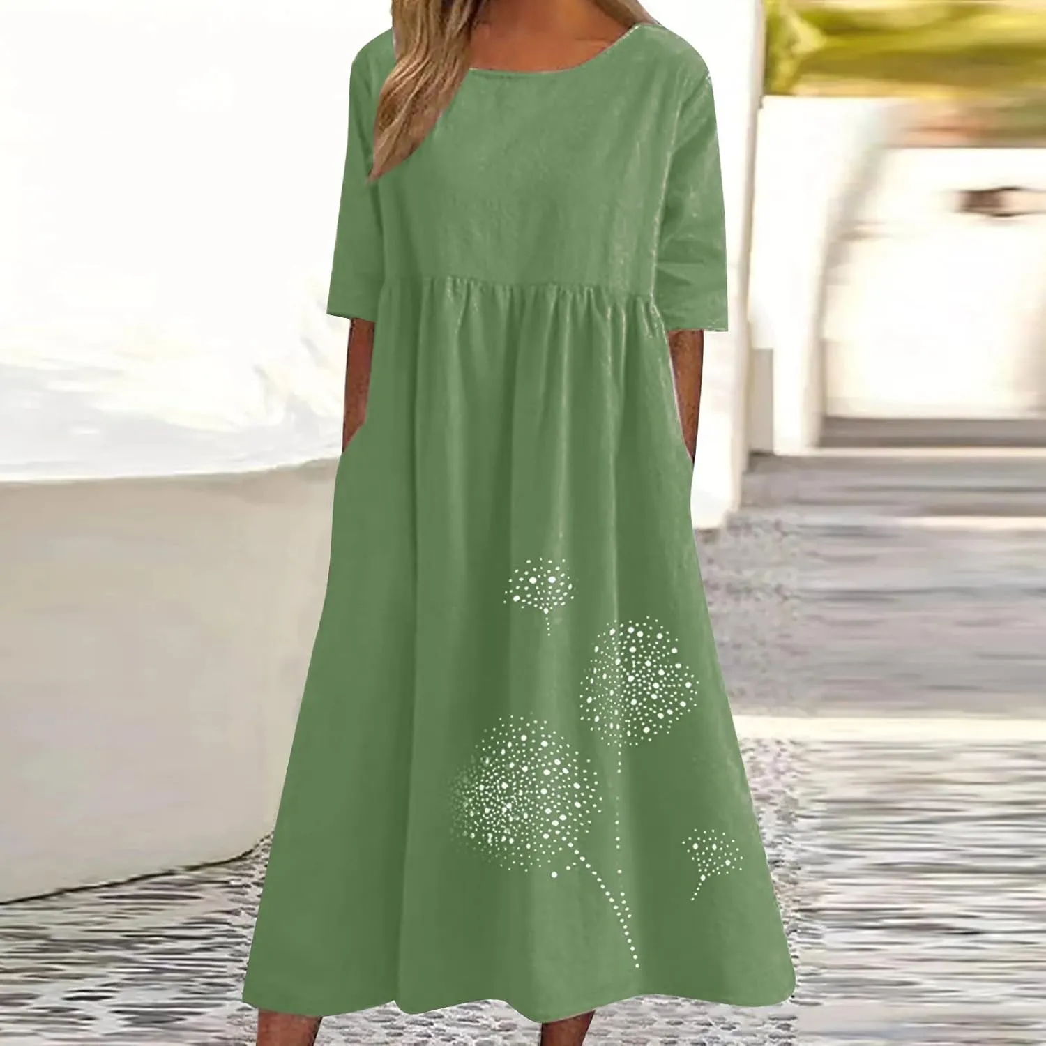 Summer Dresses for Women 2025 Floral Dress Short Sleeve Shirt Dresses Plus Size Maxi Dress Beach Vacation Sundresses