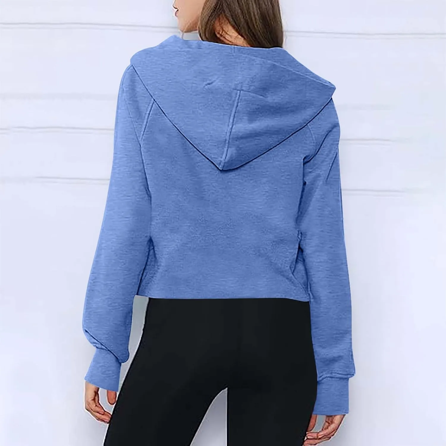 Sweatshirts for Women Half Zip Cropped Pullover 1/4 Zip Hooded Sweatshirts 2023 Fall Clothes Available in Plus Size