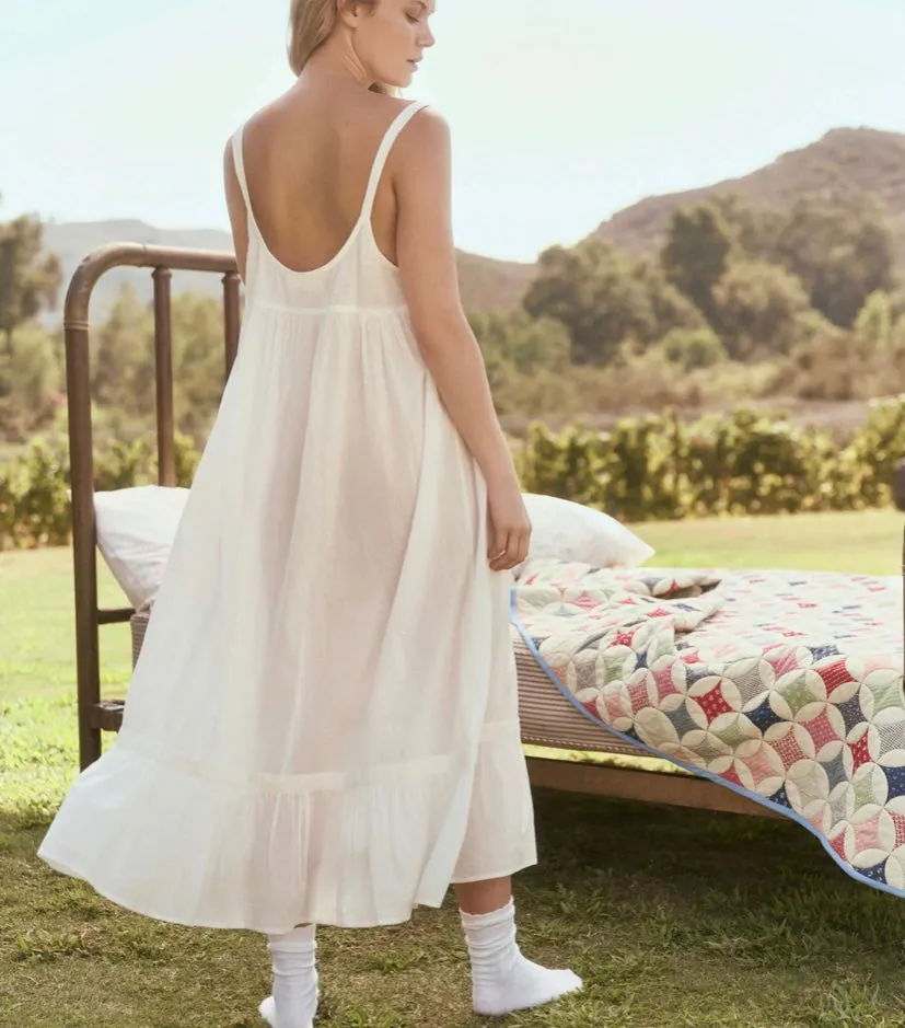 THE GREAT~ Eyelet ruffle tank night dress