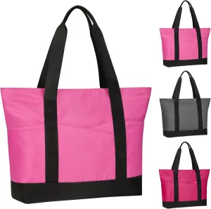 Travel Tote Bag for Women, Large Tote Handbag with Zipper, Beach Bag with Multi Pockets for College Work Shopping