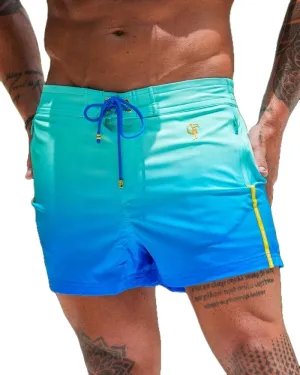 Tucann Men's Trunks 3" Compression Liner Quick Dry Zipper Pocket Chlorine Resistan 4 Way Stretch Faded Swim Shorts for Men