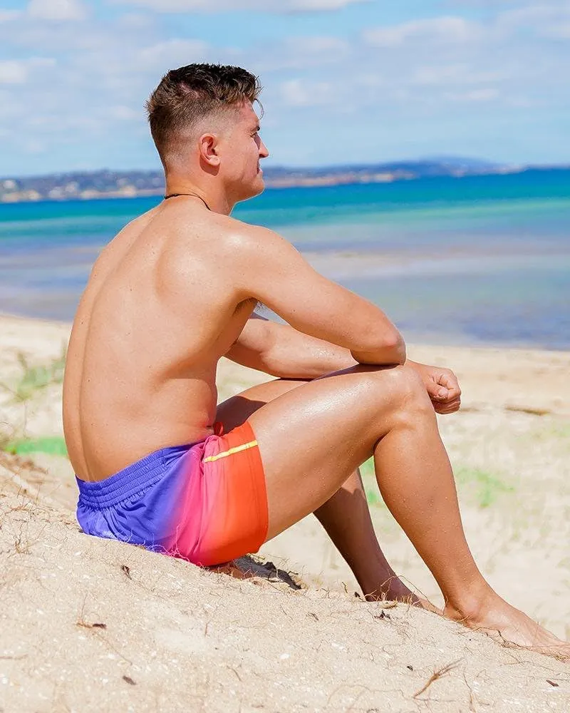 Tucann Men's Trunks 3" Compression Liner Quick Dry Zipper Pocket Chlorine Resistan 4 Way Stretch Faded Swim Shorts for Men
