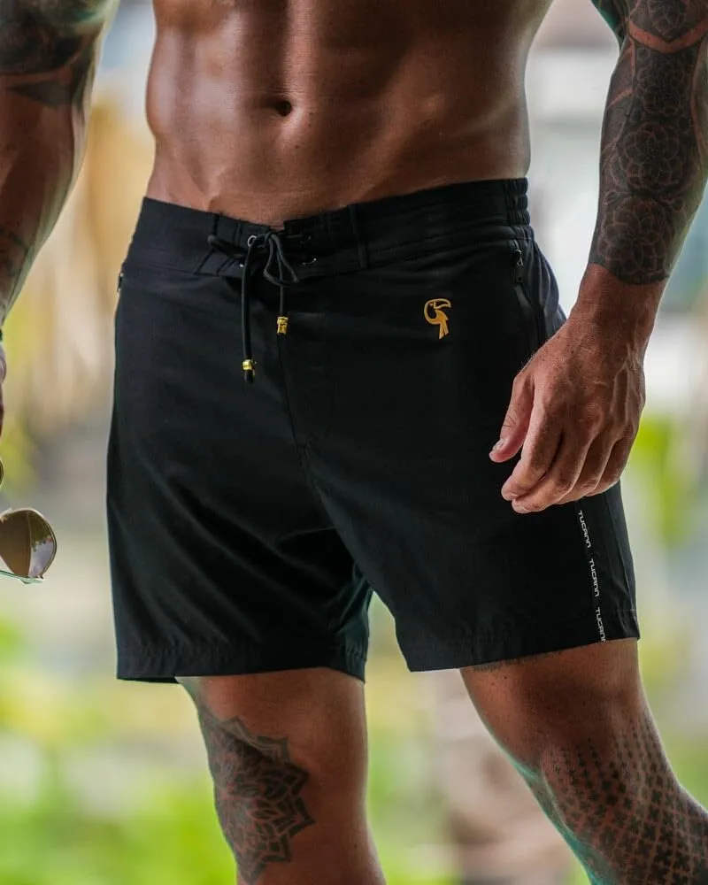 Tucann Men's Trunks 5" Compression Liner Quick Dry Zipper Pocket Chlorine Resistan 4 Way Stretch Solid Swim Shorts for Men