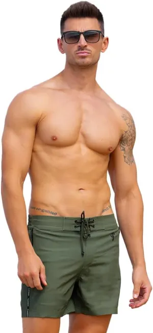 Tucann Men's Trunks 5" Compression Liner Quick Dry Zipper Pocket Chlorine Resistan 4 Way Stretch Solid Swim Shorts for Men