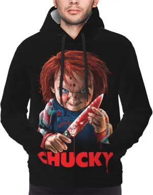 Unisex Chu-Ck Pullover Hoodie 3d Print Graphic Hoodies With Front Pocket Novelty Hoodie Sweatshirt For Men Women