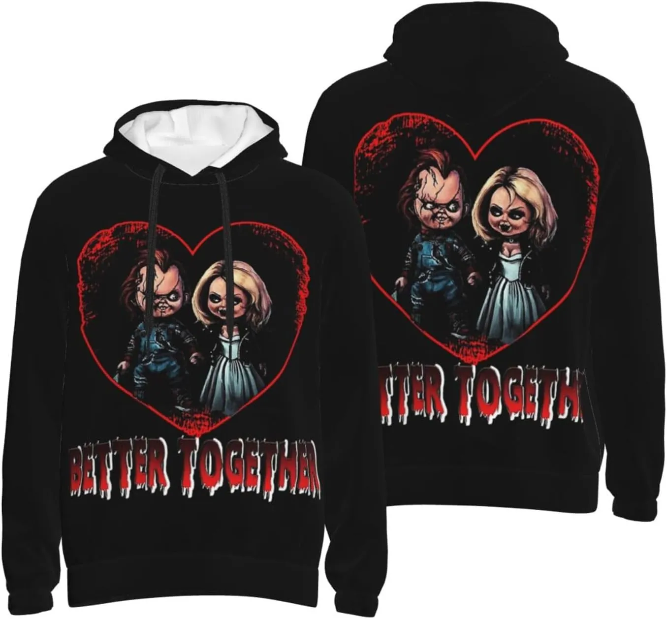 Unisex Chu-Ck Pullover Hoodie 3d Print Graphic Hoodies With Front Pocket Novelty Hoodie Sweatshirt For Men Women
