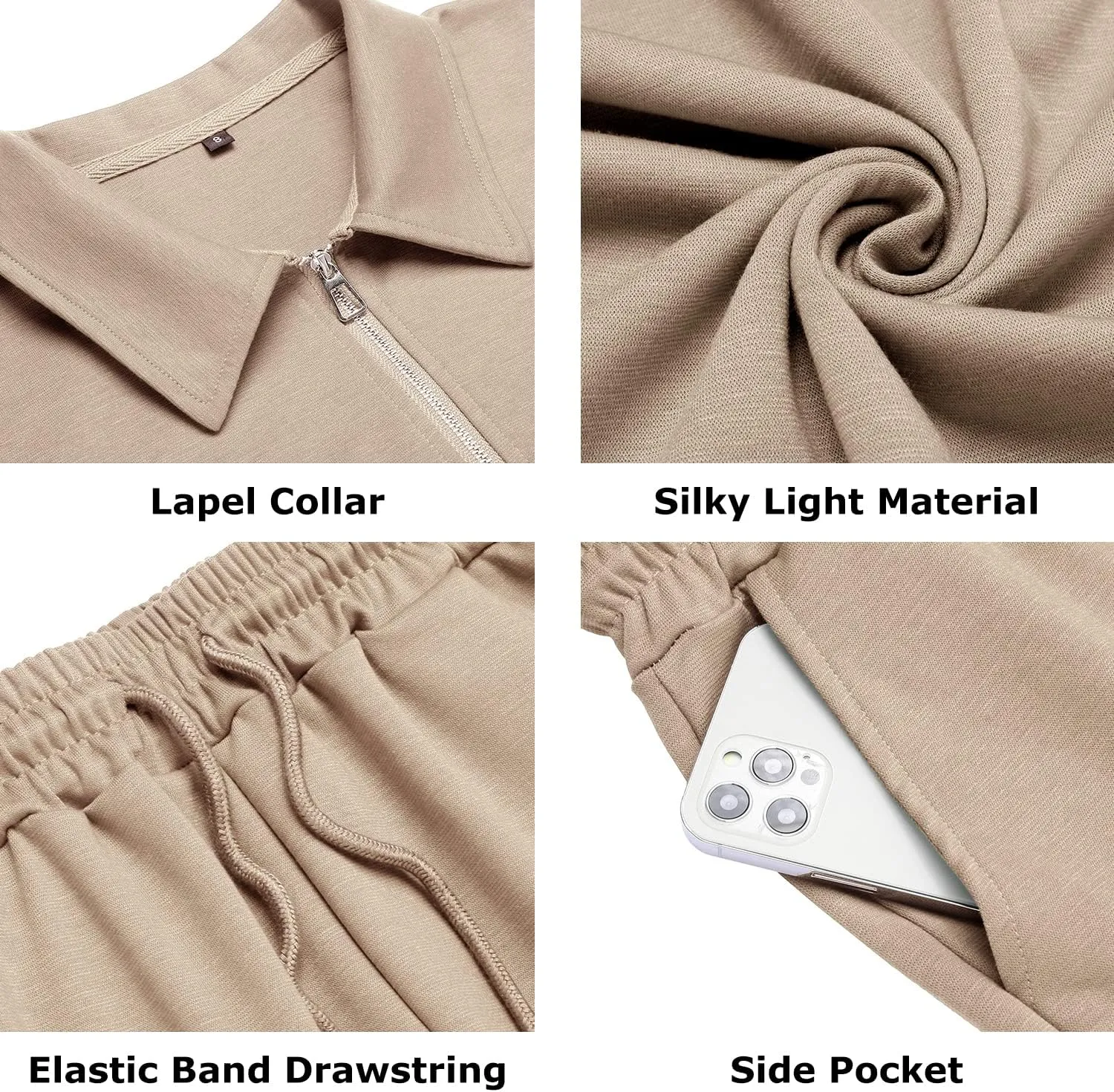 URRU Mens Short Sleeve Casual Polo Shirt and Shorts Sets Two Piece Summer Outfits Zip Polo Tracksuit Set for Men S-XXL