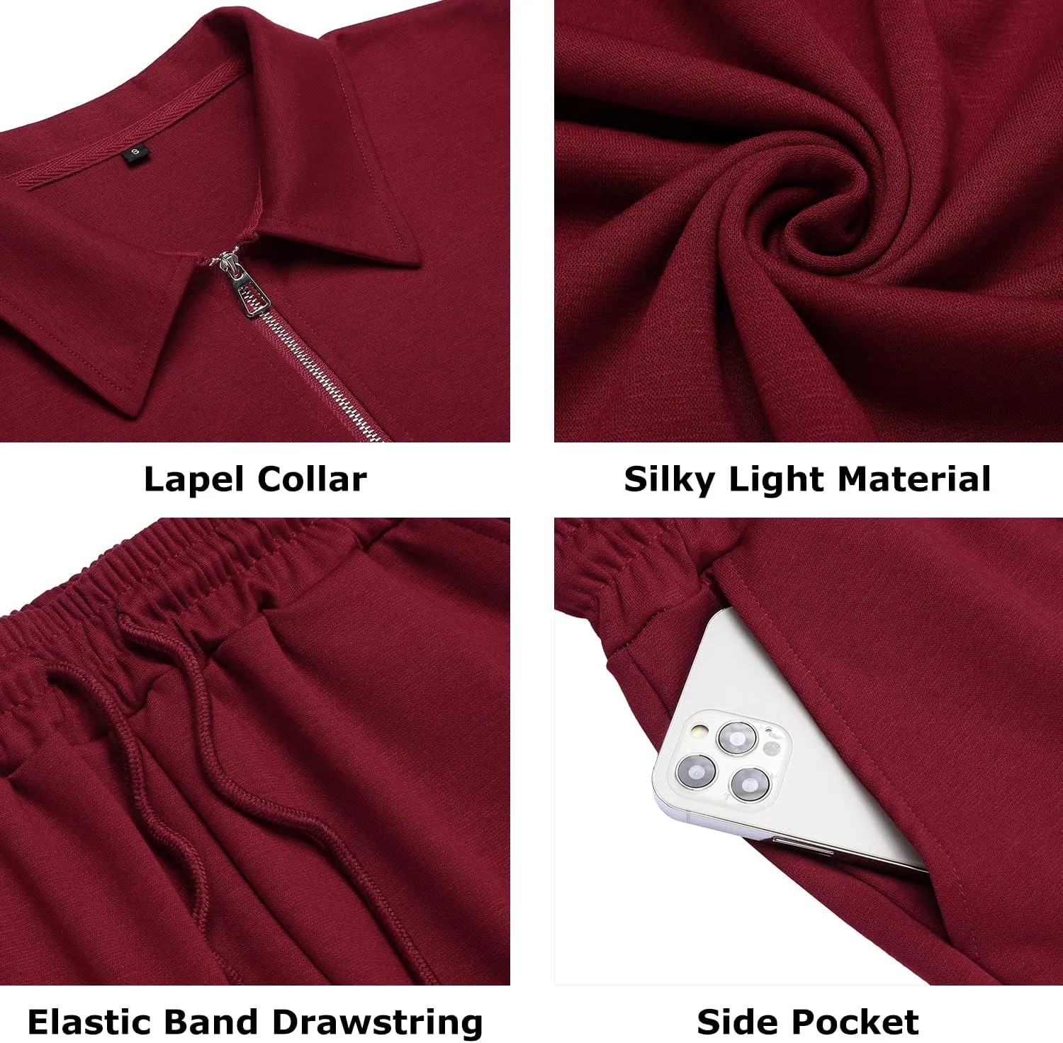 URRU Mens Short Sleeve Casual Polo Shirt and Shorts Sets Two Piece Summer Outfits Zip Polo Tracksuit Set for Men S-XXL