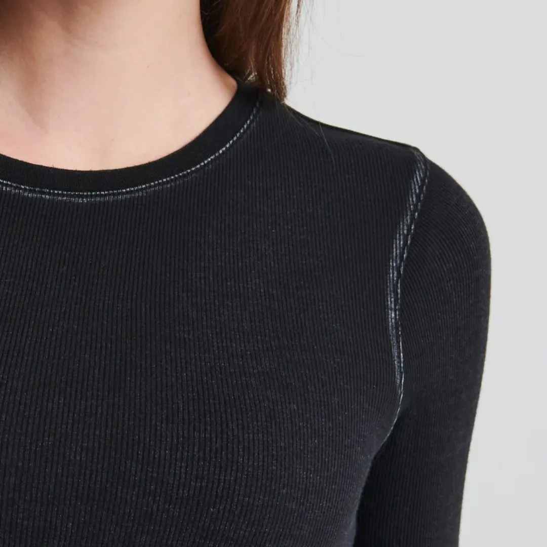 Vintage Wash Pima Cotton Stretch Ribbed T-Shirt
