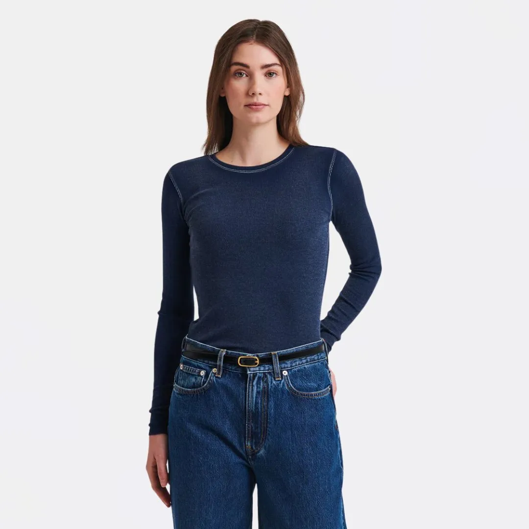 Vintage Wash Pima Cotton Stretch Ribbed T-Shirt