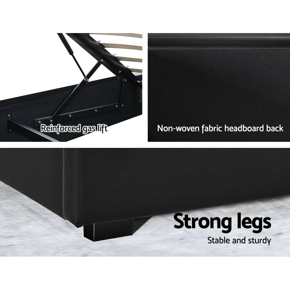 Wanda LED Storage Queen Bed Frame Black