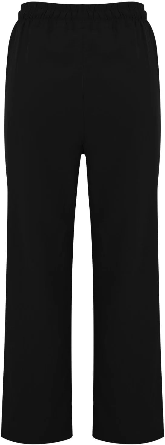 Womens Casual Cotton Linen Pants Lightweight Summer Relax Fit Drawstring Waist Plus Size Solid Lounge Long Trousers