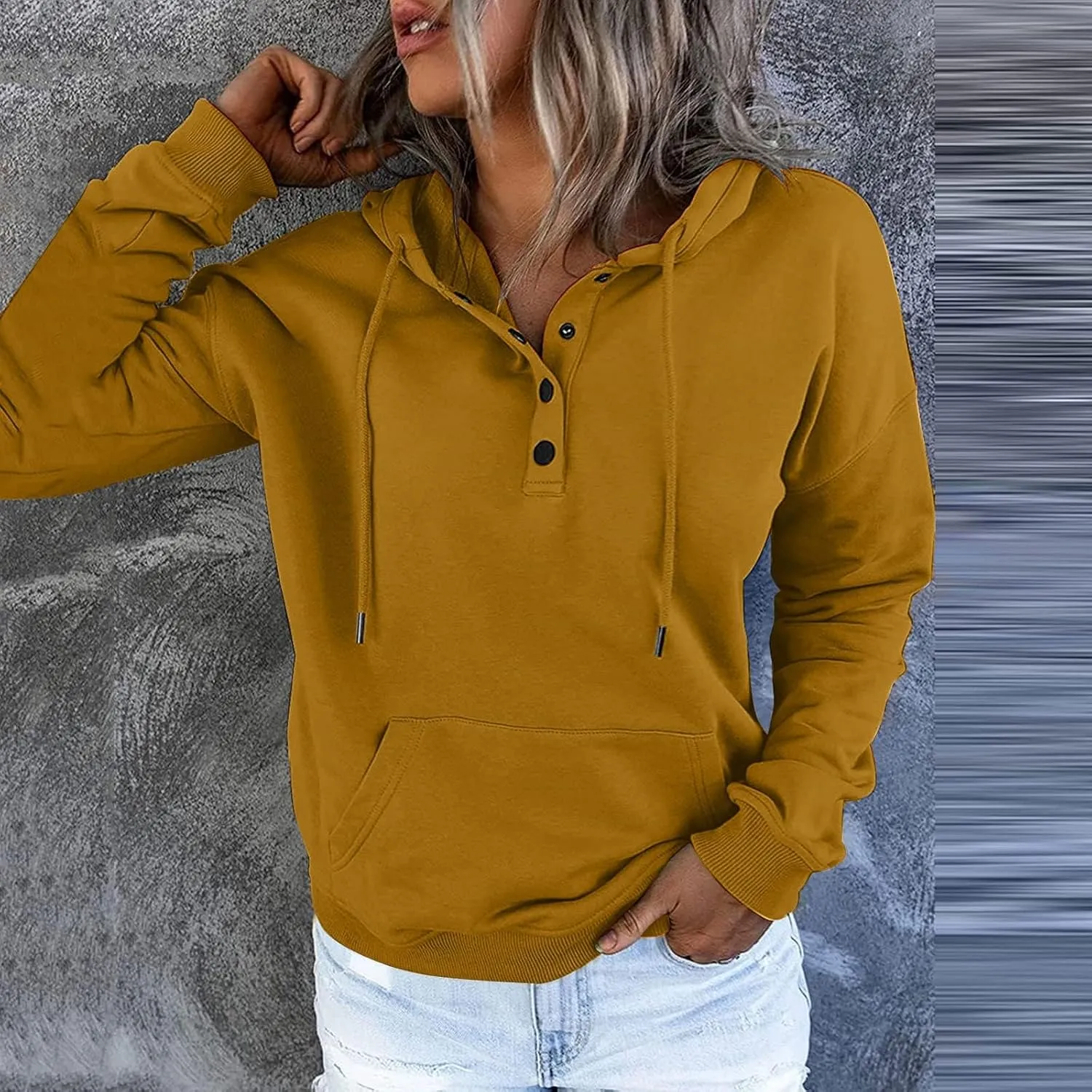 Women's Hooded Sweatshirts Fleece Casual Basic Long Sleeve Y2K Hoodies Pullover Tops 2023 Fall Trendy Clothes