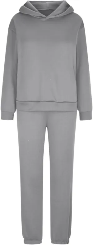 Women's Oversized Hoodie Sweatshirt Matching Jogger Sweatpants Lounge Set Tracksuit Outfits Fall Chunky Lounge Set