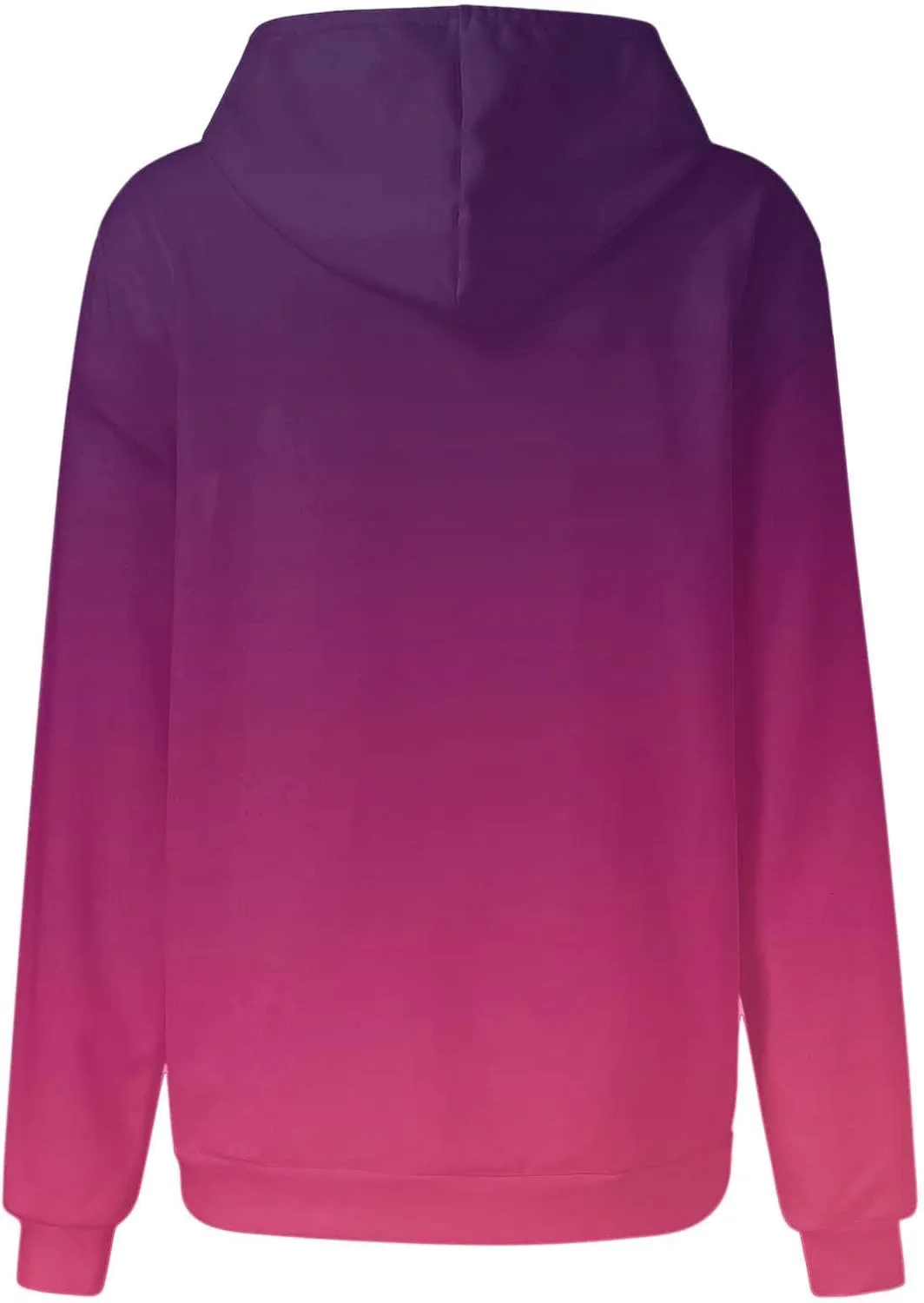 Women's Oversized Y2K Hoodies Pullover Tops Gradient Hooded Sweatshirts Fall Fashion Pocket Long Sleeve Blouse Outfits