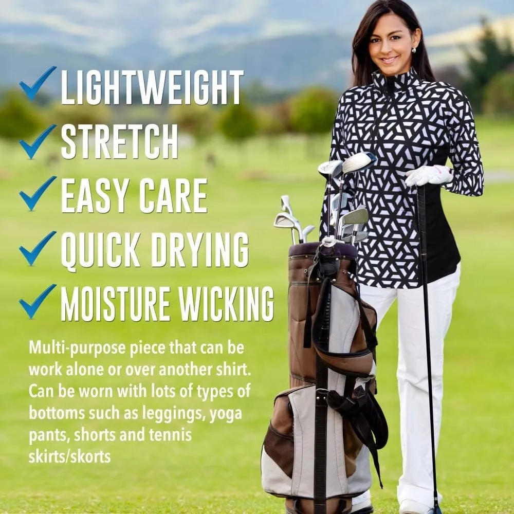 Women's Tennis Golf Running Pullover Sports Jacket, Half Zip, Pocket