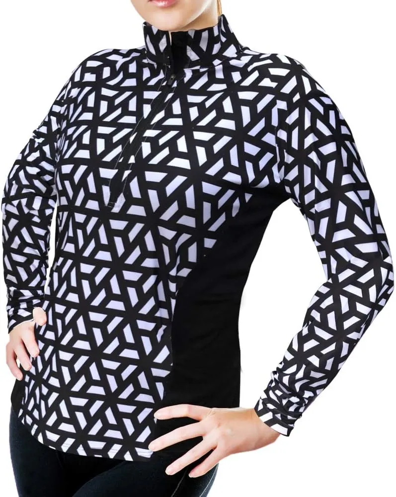 Women's Tennis Golf Running Pullover Sports Jacket, Half Zip, Pocket