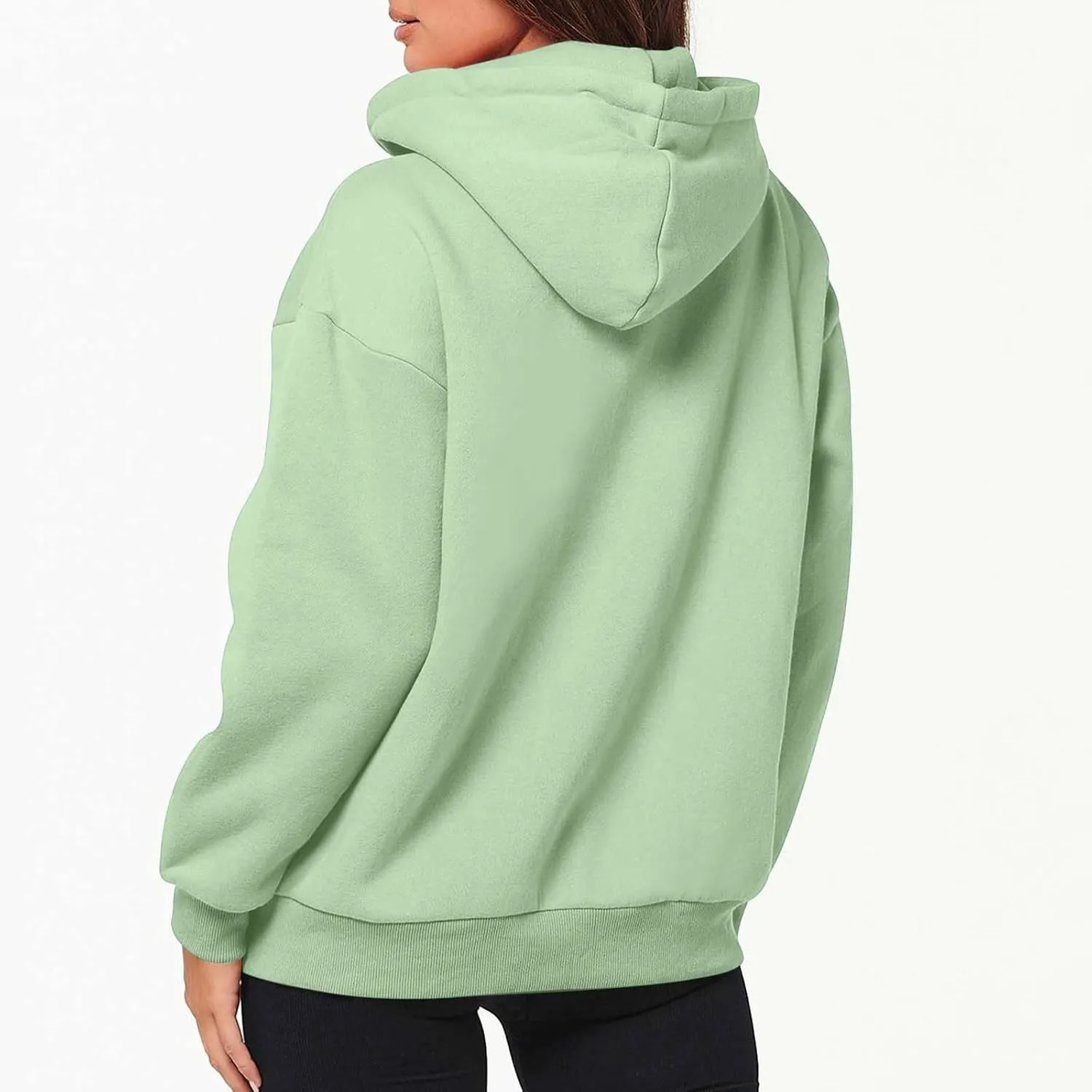 Women's Zipper Open Front Hoodies Fall Fashion 2023 Casual Solid Long Sleeve Pocket Jacket Coats Y2K Winter Clothes